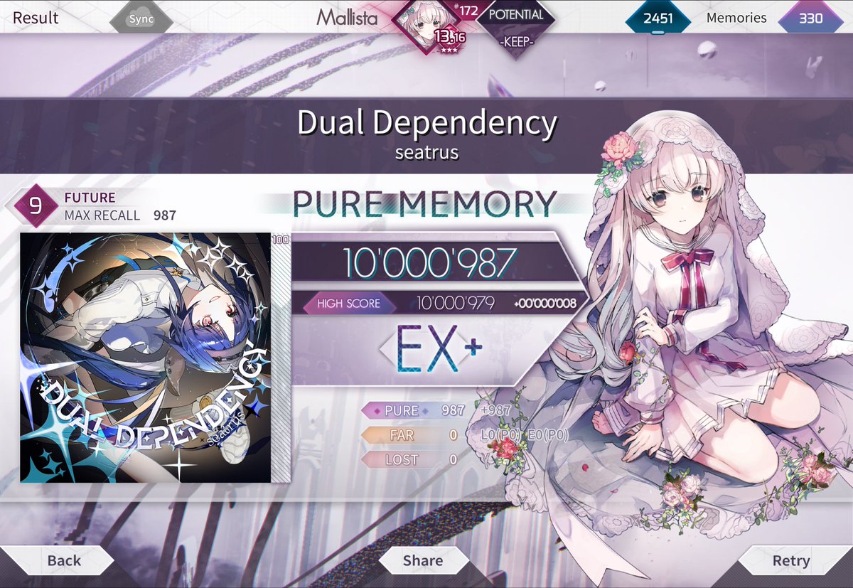 GGMallista's tweet photo. #arcaea
Dual Dependency FPM(MAX/理論値)
理 271 https://t.co/RcKvuB9aDf