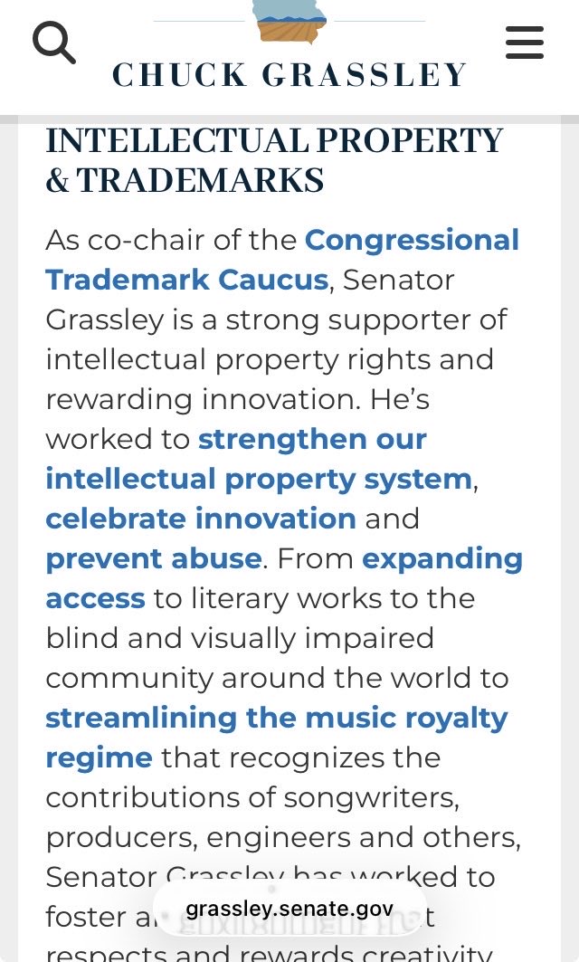MaryPatFlynn1's tweet photo. @KDilanianMSNOW @cardon_brian @ChuckGrassley is “co-chair of the Congressional Trademark Caucus”

Wonder if he’ll ask @FBIDirectorKash about his K$H™️ trademark @uspto_gov and/or how much $ K$H™️ has received from foreign adversaries https://t.co/xzhXu7UwYu