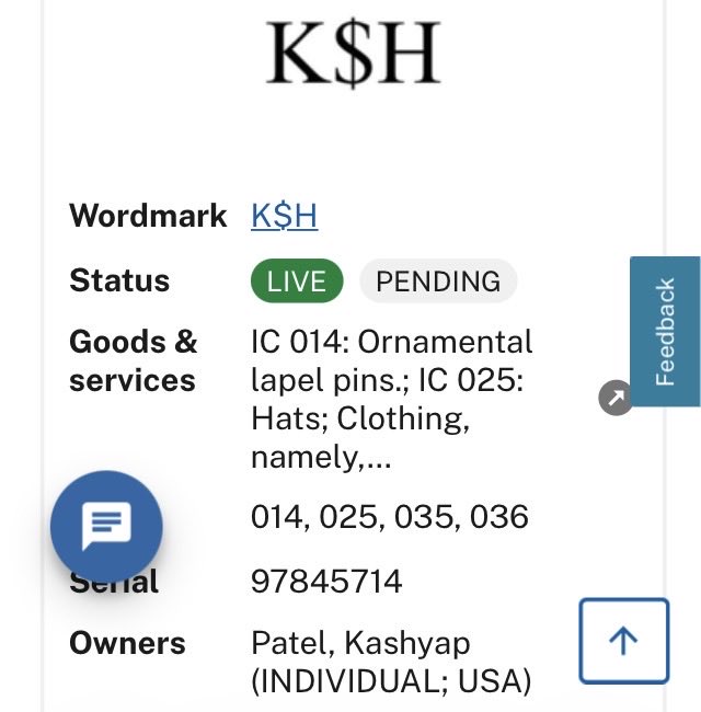 MaryPatFlynn1's tweet photo. @KDilanianMSNOW @cardon_brian @ChuckGrassley is “co-chair of the Congressional Trademark Caucus”

Wonder if he’ll ask @FBIDirectorKash about his K$H™️ trademark @uspto_gov and/or how much $ K$H™️ has received from foreign adversaries https://t.co/xzhXu7UwYu