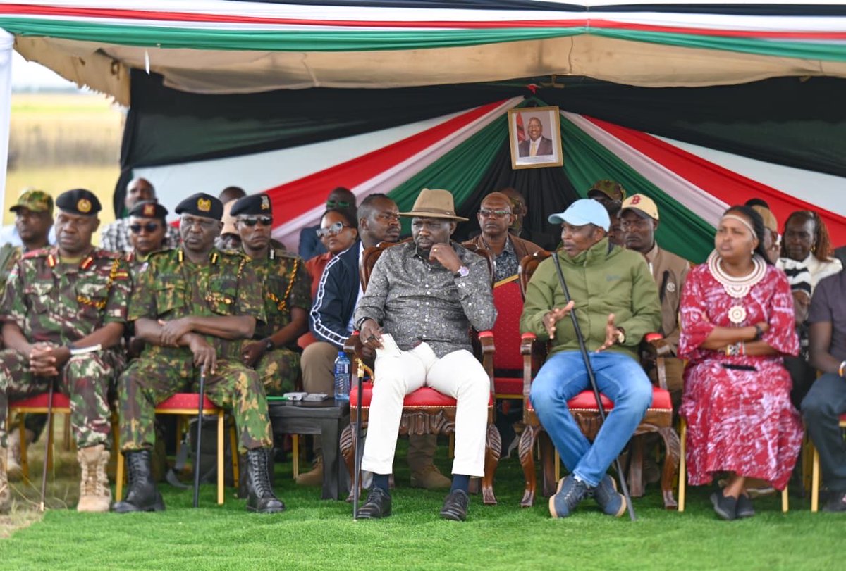 kipmurkomen's tweet photo. Held a consultative meeting with local leaders and security stakeholders at Lolmolok in Suguta, Samburu County, where I announced a raft of measures to weed out the remaining pockets of banditry in the region.

I called upon those who have not surrendered their arms in the county and neighbouring Baringo and Isiolo to do so voluntarily before we go for them.

We will also vet the National Police Reservists in the area and increase their number even as we build roads, security installations and mobile network coverage.

I was accompanied by the Inspector General of Police Douglas Kanja, DIG (APS) Gilbert Masengeli, GSU Commandant Johana Tonui and other senior Government officials.

Joining us were Governor Samburu Jonathan Lelelit, MPs Naisula Lesuuda (Samburu West) and Eli Letipila (Samburu North), former Governor Moses Lenolkulal and MCAs led by James Leleruk ( Suguta ward).
