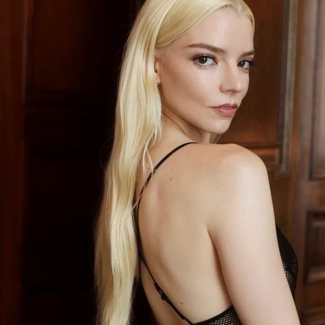 everyhouranya's tweet photo. anya taylor-joy getting ready for the ‘LUCKY’ photocall in london yesterday 🩵 https://t.co/GbBM7ALcJR