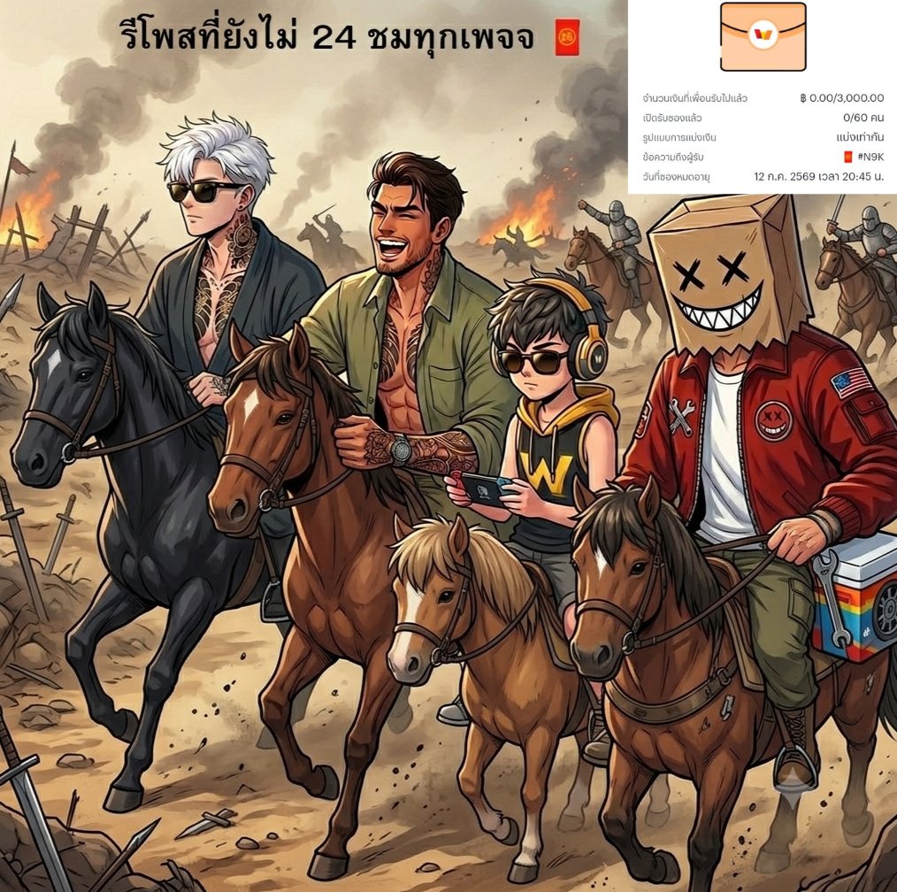 vx_N9K's tweet photo. ขี่ม้าเพื่อไปหาม้าแก้ 🧧

ว่าง  60 ที่นั่งคนละ 50

@Rubpayang @tong9muetong @HeyLon_Musk22

📌 รายละเอียดในรูป ส่ง ☎️ ที่ 👇
👉 https://t.co/8RR1Glns2B

#เครดิตฟรี #ซองแดง https://t.co/WYdmkYdxju