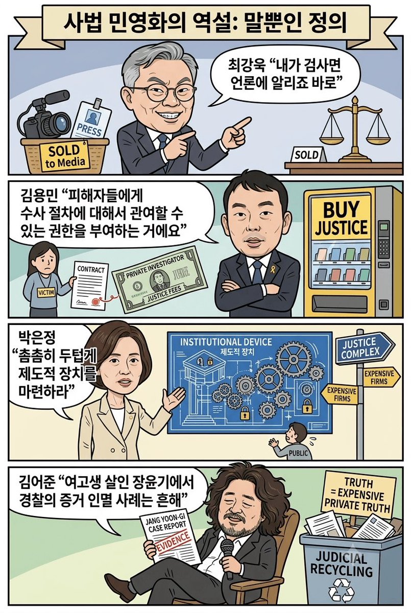 mojito0309's tweet photo. 펌)  사법민영화 개노답 4인방 만평 https://t.co/BxSOHoIb4X