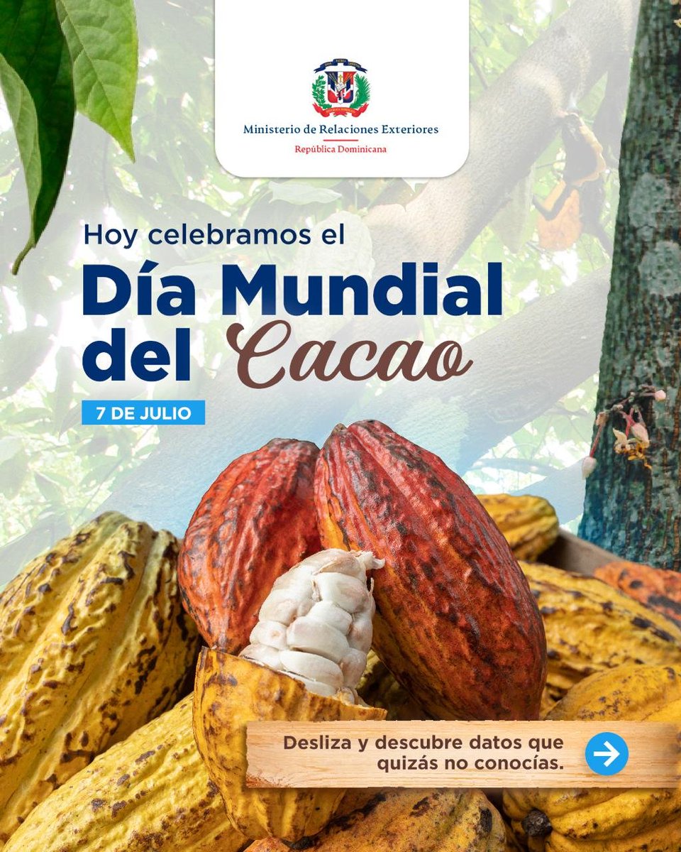 RDenHonduras's tweet photo. 🍫🌎 En el #DíaMundialDelCacao, junto al @MIREXRD y nuestras misiones en el exterior, reconocemos la dedicación de nuestros cacaoteros, cuyo esfuerzo proyecta al cacao dominicano como símbolo de calidad y orgullo nacional en el mundo. 🇩🇴 https://t.co/nLJ6PYa4nQ