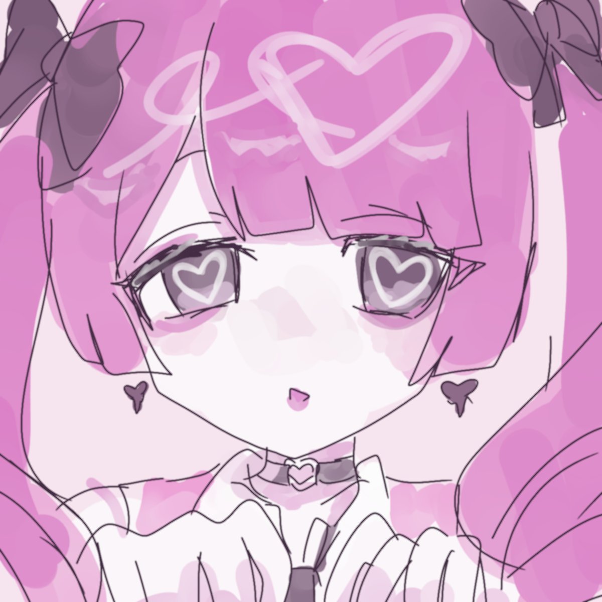 自分で描いたアイコン見て🩷