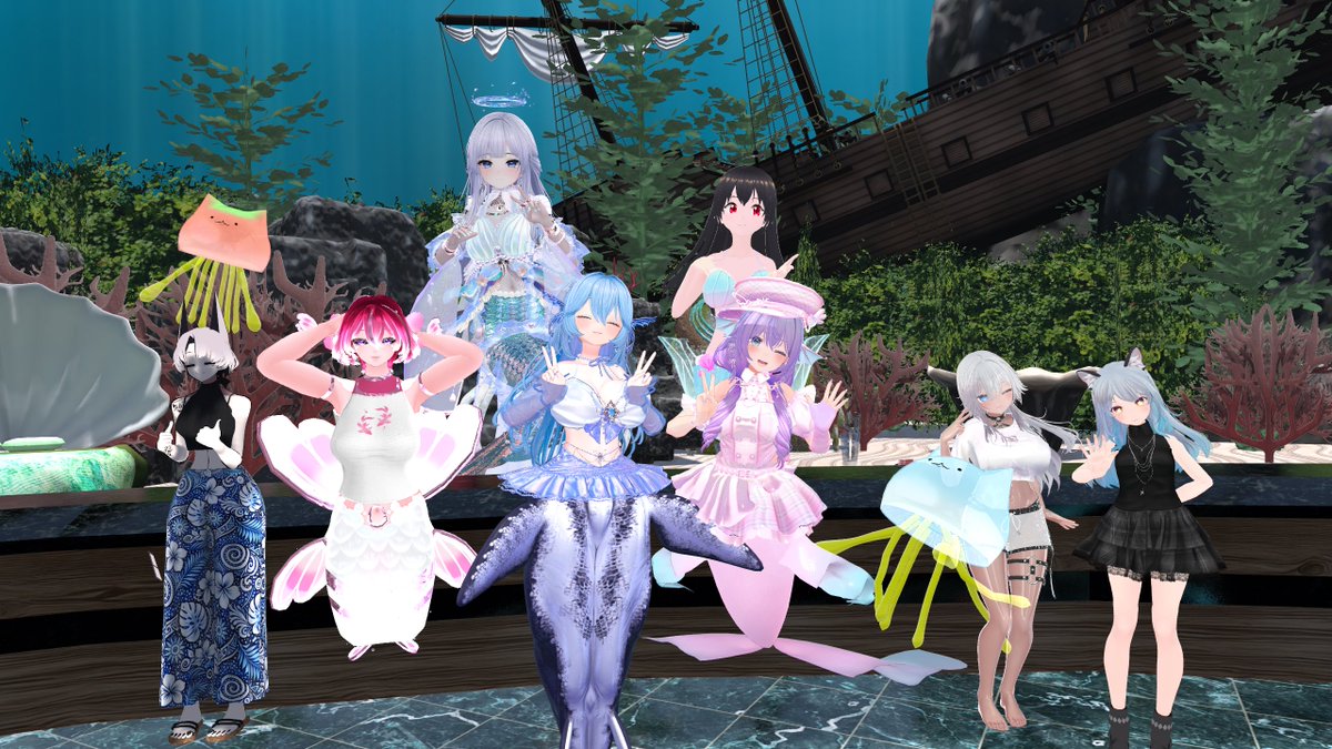 r11blue's tweet photo. #アルゴノート
#vrc_mermaid
昨日は久々にアルゴノートに遊びに行きました！皆さんと人魚トークで盛り上がり、すごく楽しかったです✨まるで人魚プチ集会でした🧜‍♀️ https://t.co/mTTvGA5A48
