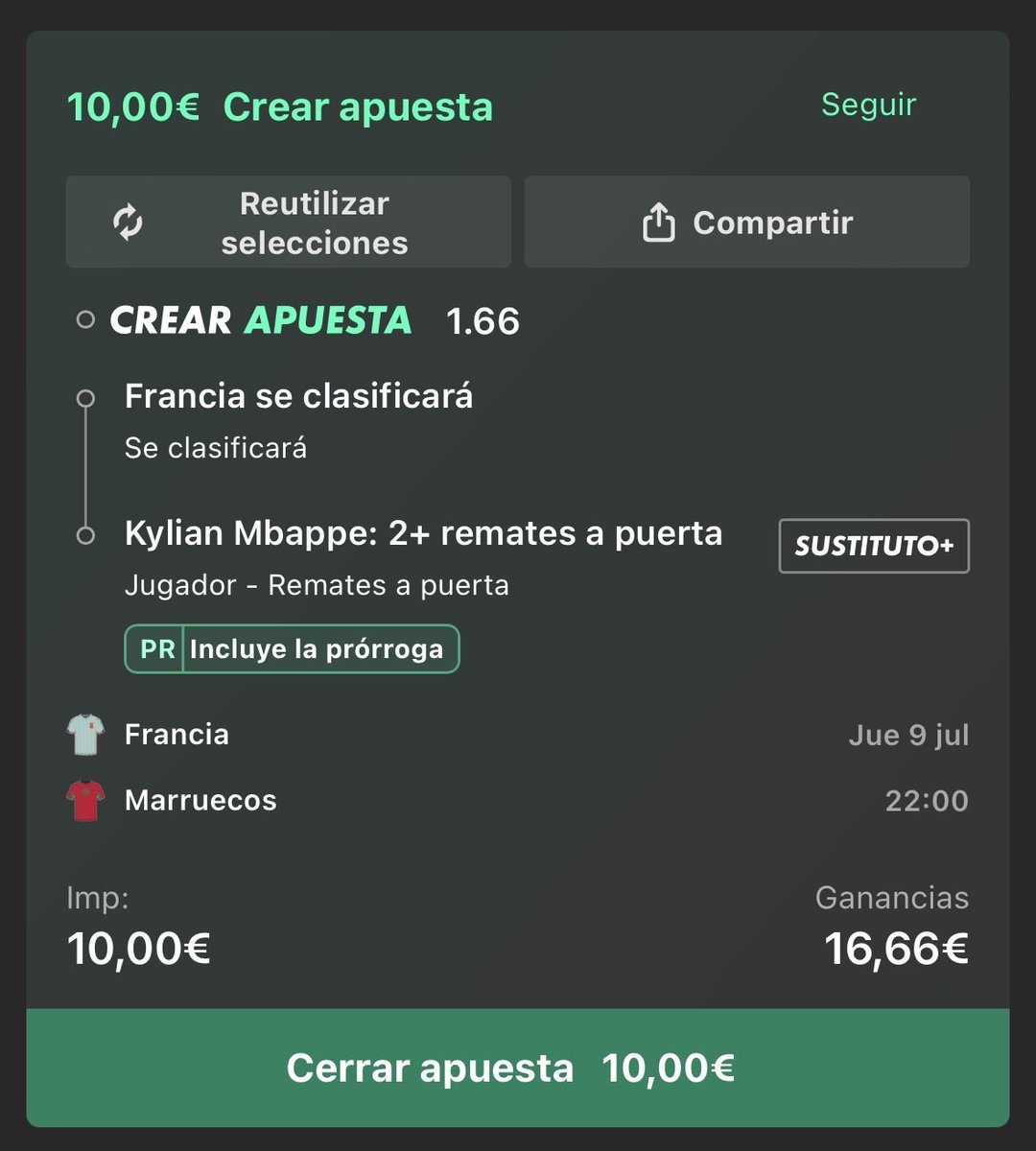 AUBETS_'s tweet photo. VAMOS CON EL PARTIDAZO DE HOY‼️

Se clasifica Francia 🇫🇷 ⏭️

Kylian Mbappe al menos 2 tiros a puerta 🥅⚽️🐢

Marruecos viene jugando bien pero creo que contra Francia no hay nada que hacer, son los que mejor están jugando y los que mejor seleccionan tienen, creo que hay poco que decir sobre ellos 🔝

🔞juego responsable🔞