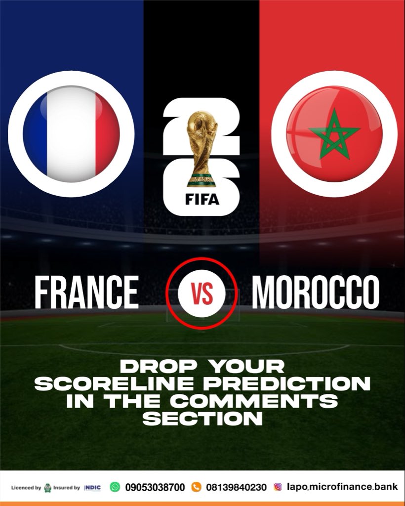 LAPO_MFB's tweet photo. 🏆 Predict The Scores. Enjoy Cash Prizes. 🥳

Think you know how this one ends? Prove it and LAPO Microfinance Bank will reward you for it! 🎉

Here’s how to enter: 
✅ Follow our page
✅ Like & Repost this post
✅ Drop your scoreline prediction in the comments

Winners get credited directly via their LAPO MfB account.
No account yet? Open one via the link in our bio! 🔗

Good luck! We’re watching. 💛

#LAPOMfB #PredictAndEnjoyGifts #ImprovingLives #CashPrizes #FootballPredictor