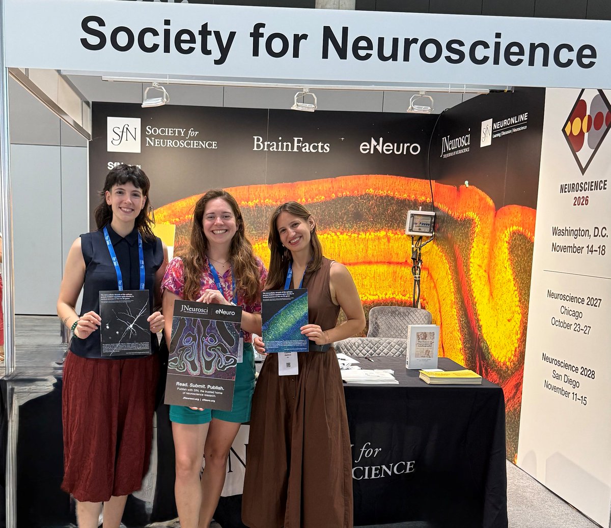 SfNtweets's tweet photo. Greetings from Barcelona!

It was a pleasure to meet with the authors of a forthcoming Journal of Neuroscience article and welcome recipients of SfN's FENS Forum travel award this week at #FENS2026.

SfN is proud to support its members in sharing their research with the world. https://t.co/EOctJMAB46