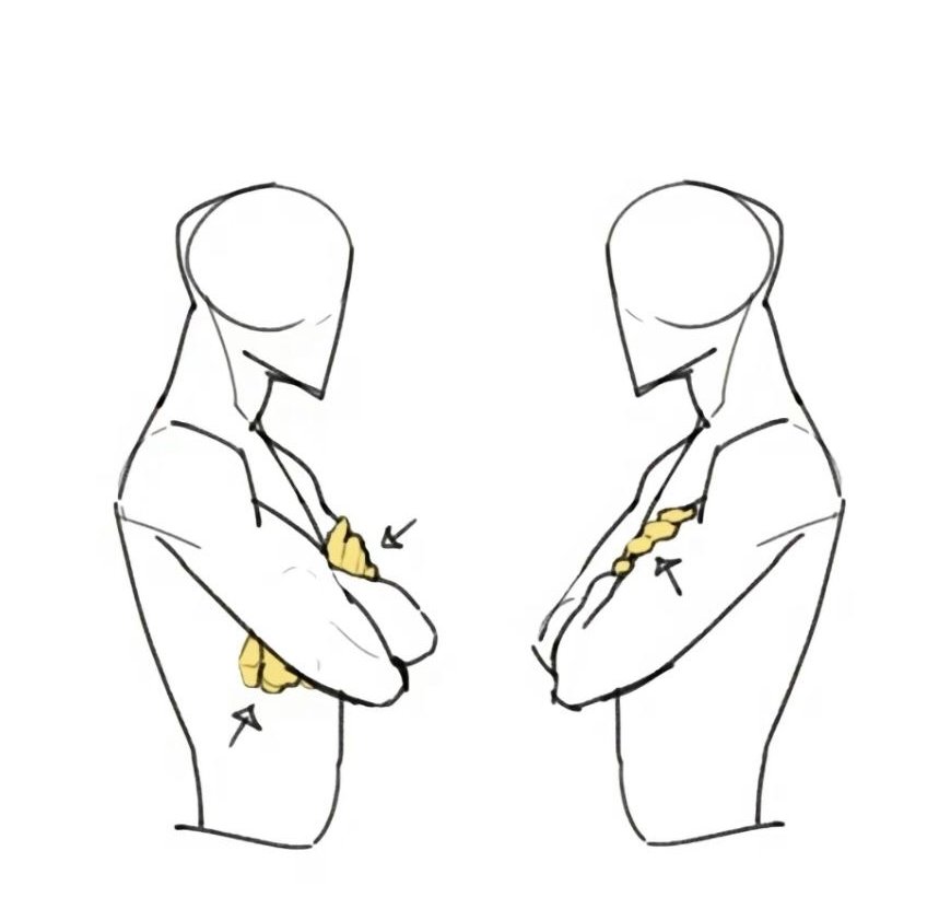 fznutri's tweet photo. How the crossed-arms hand position works https://t.co/qF7aBS2uyC