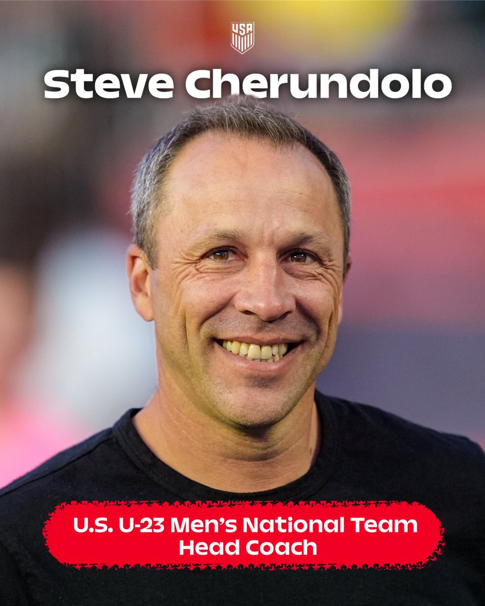 USYNT's tweet photo. Steve Cherundolo, three-time World Cup veteran and MLS Cup-winning coach named head coach of the #U23MNT that will compete at @LA28 🏅

Welcome, Steve! 🇺🇸 https://t.co/w2xYB2iqRv