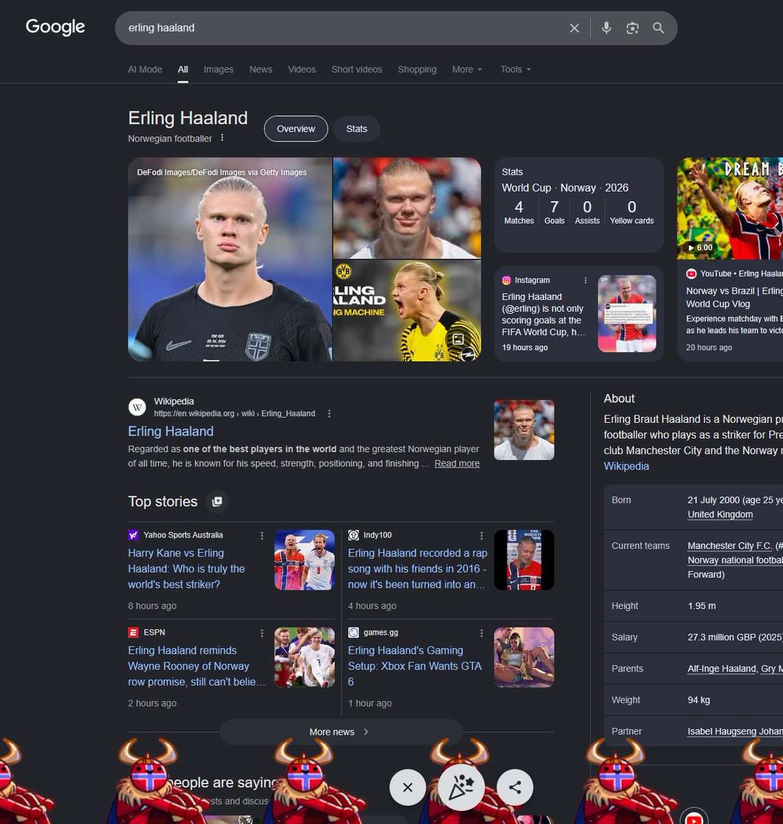 jambucke's tweet photo. Google made Erling haaland mascot https://t.co/x4yYoBTh5V