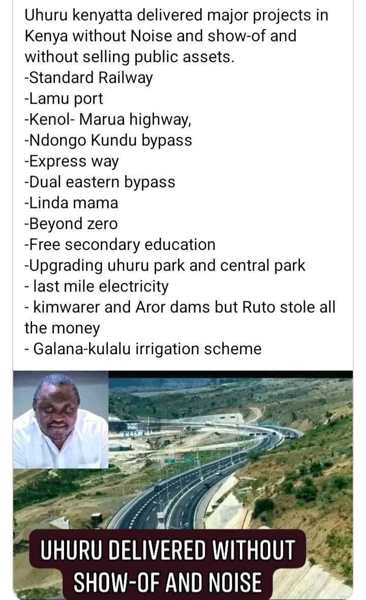 KarisKhali's tweet photo. @Osama_otero This is what Uhuru was doing with our money , he did all this without PR na kelele https://t.co/IPq0D3ERWh