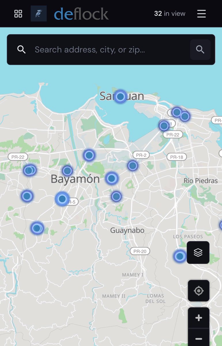 chimeraelf's tweet photo. Mapa de Deflock de cámaras Flock en PR 
https://t.co/mjxWTT5JWw https://t.co/HXc41VK5MN