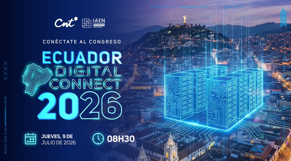 CNTinforma's tweet photo. Inicia el I Congreso Ecuador Digital Connect. 🇪🇨🛜

Un espacio para analizar las últimas tendencias en telecomunicaciones y el rol de las soluciones tecnológicas en la construcción del futuro digital del país.

Únete a la transmisión en vivo aquí: https://t.co/zeBPWi4I20 https://t.co/Rc6h1LdYrM