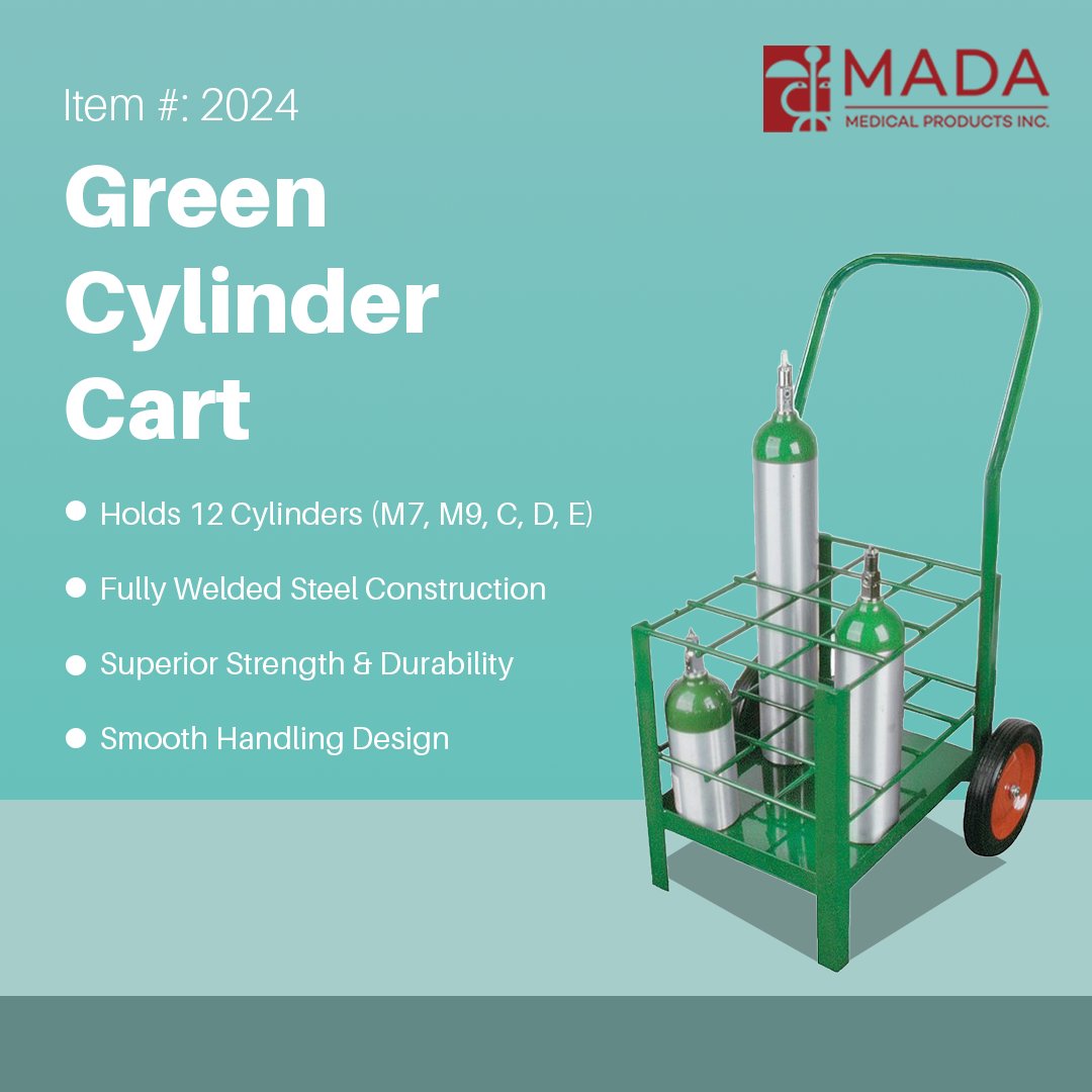 Mada_Medical's tweet photo. Built for strength and reliability 💚
The MADA Green Cylinder Cart (Item #2024) safely transports, stores, and manifolds multiple M7, M9, C, D & E cylinders with secure positioning for improved stability and smoother handling.
#MadaMedical #MADA #MedicalEquipment #OxygenTherapy https://t.co/LoIOKgDDsv