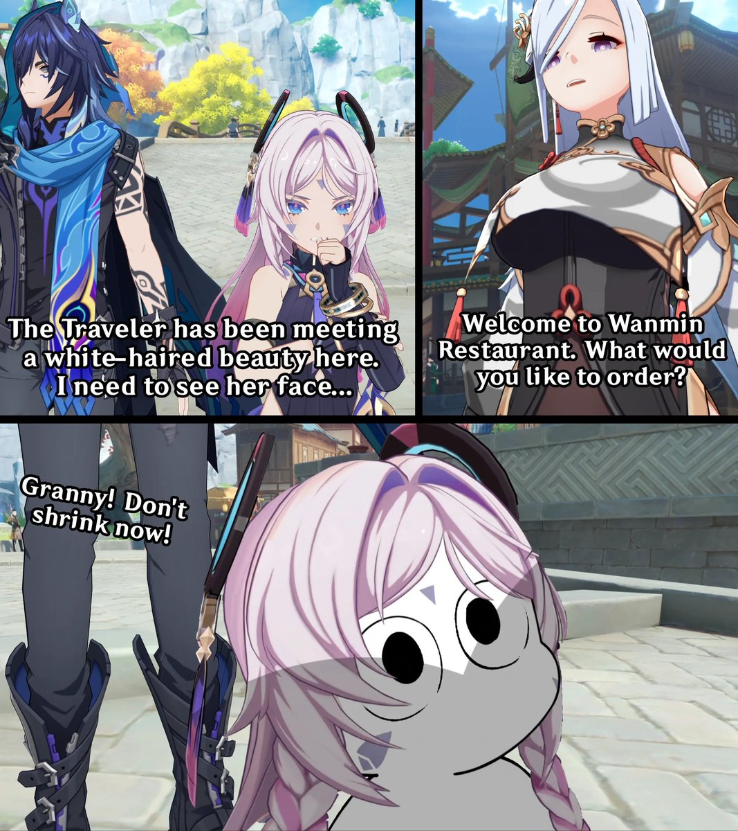 teyvattabloid's tweet photo. Granny meets an actual rival

©️ u/Chronoz0

#Genshinlmpact #Genshin #GenshinMemes https://t.co/JUBmAYLSHy
