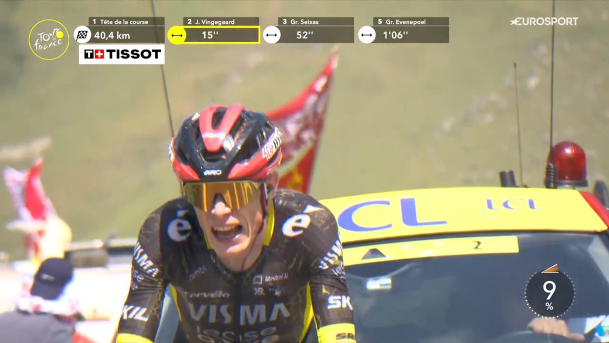 faustocoppi60's tweet photo. And it's over again. Pogacar opened the gas while looking like on a Sunday pleasant ride while Jonas suffers like he's climbing the Tourmalet or something.
#TDF2026 https://t.co/veNayYUgUy