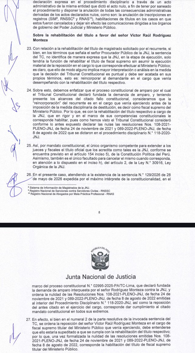 jfowks's tweet photo. JNJ rehabilita el título de fiscal a Víctor Rodriguez Monteza, quien cometió el delito de avisar a la mafia del sistema de justicia Cuellos Blancos que sus llamadas estaban bajo escucha por investigación fiscal; aplica decisión de actual TC motivada en plazo vencido no absolución https://t.co/pr7e18RXQn