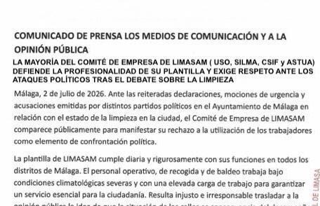 _ElObservador_'s tweet photo. Guerra sindical en LIMASAM por la suciedad de Málaga: la mayoría del comité acusa a los partidos de señalar a los trabajadores mientras UGT, UTL y STAL responden que el problema es la falta de medios y la gestión de la empresa
https://t.co/H2LSL4SdKB https://t.co/itBDLMs3WR