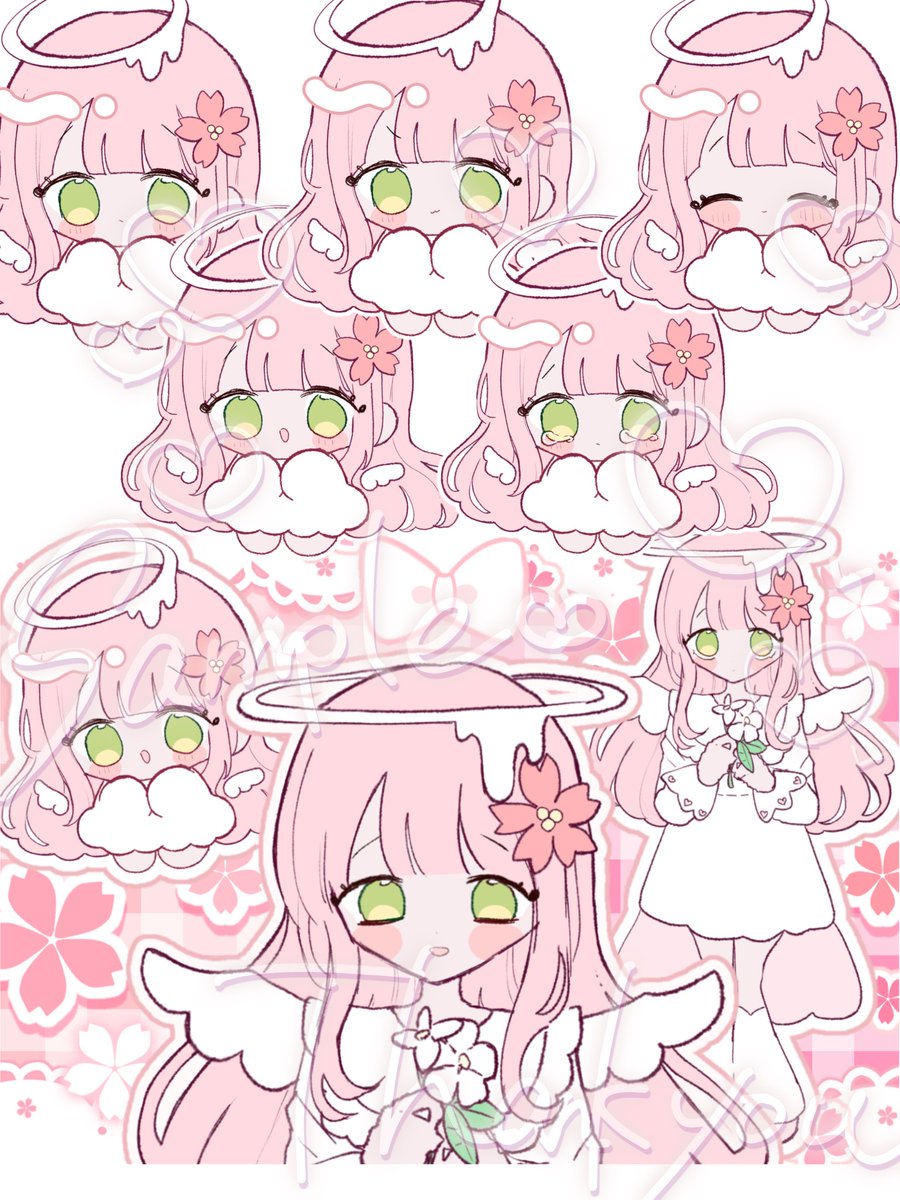 ririamo22's tweet photo. 転載許可いただいております🪽
きゅるる天使量産イラスト を制作させていただきました！🌸
ありがとうございました🤍

#有償依頼　#有償依頼受付中　#イラスト依頼 https://t.co/JcrmzA4EGg