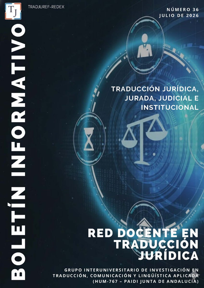 ReddocenteT's tweet photo. Ya hemos publicado el nuevo boletín informativo de la Red Docente en Traducción Jurídica. ¡¡¡No dudes en escribirnos si estás interesado/a en recibirlo y estar al tanto de todas las novedades!!! https://t.co/8GCe2l0Vhx
