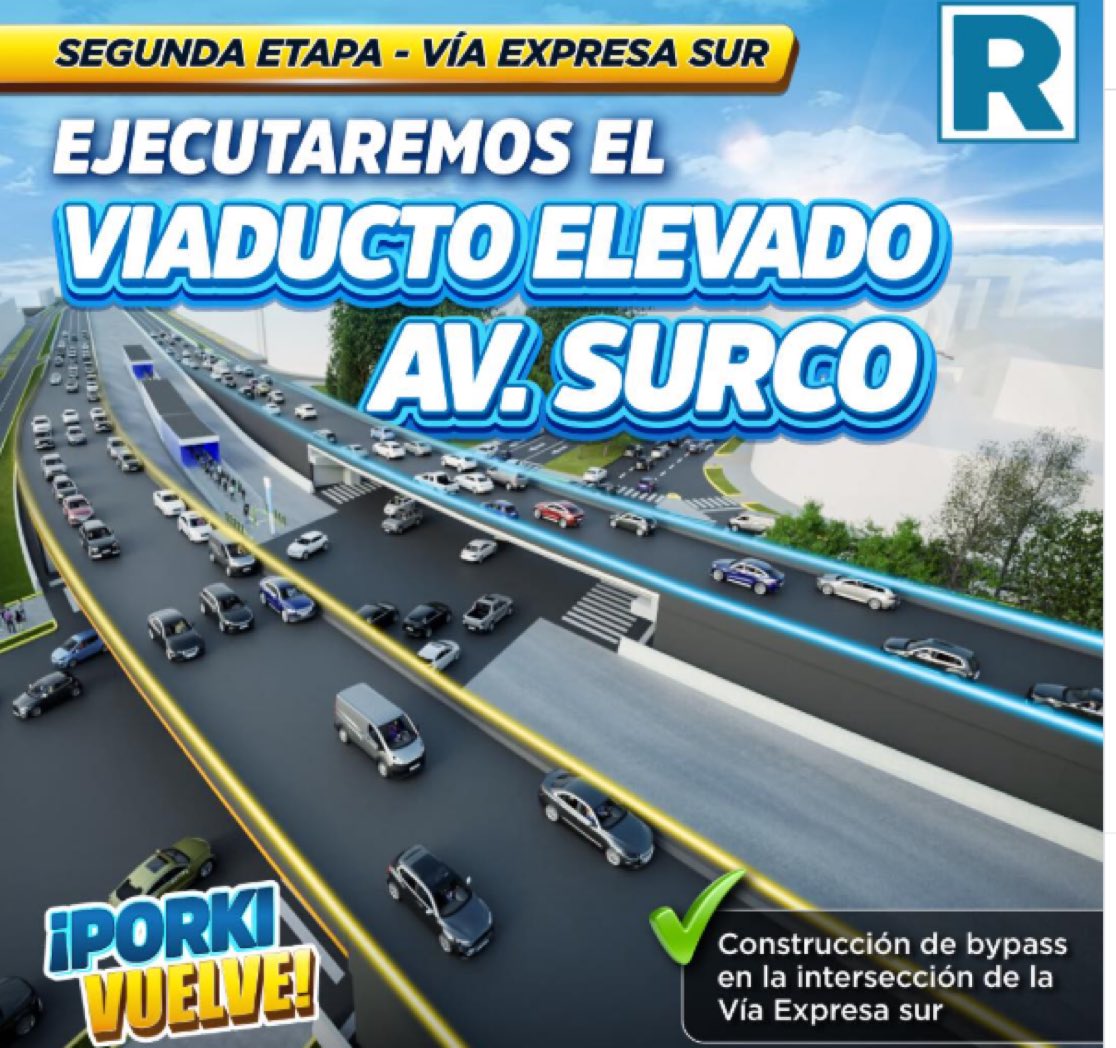 rlopezaliaga1's tweet photo. 🚨🛑"¡La Vía Expresa Sur sigue avanzando a full! 🚀 Segunda etapa confirmada: viaducto elevado en Av. Surco ya viene.
¡Porki vuelve y con todo! Más fluido, menos taco y progreso de verdad para Lima Sur.
¿Quién más está emocionado con esto? https://t.co/bl9LjKNzoA