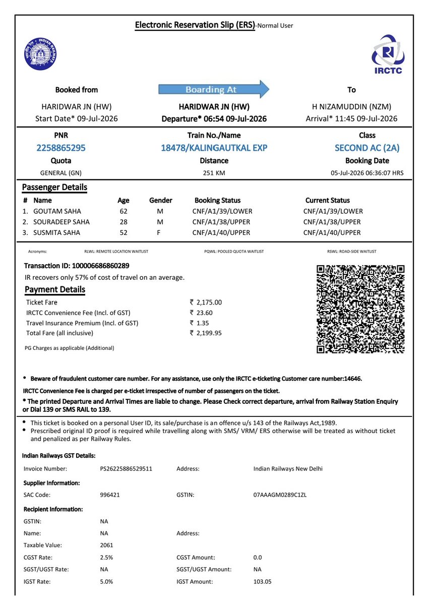 Souintuitter's tweet photo. @RailMinIndia @RailMadad @AshwiniVaishnaw @GM_NRly
Missed connected Train 12302 (Rajdhani Express) (PNR 2739087840) because incoming Train 18478 (PNR 2258865295) ran 5 HOURS LATE! 
 Please manually verify NTES delay logs and approve the refund. https://t.co/gYeOOovsOR