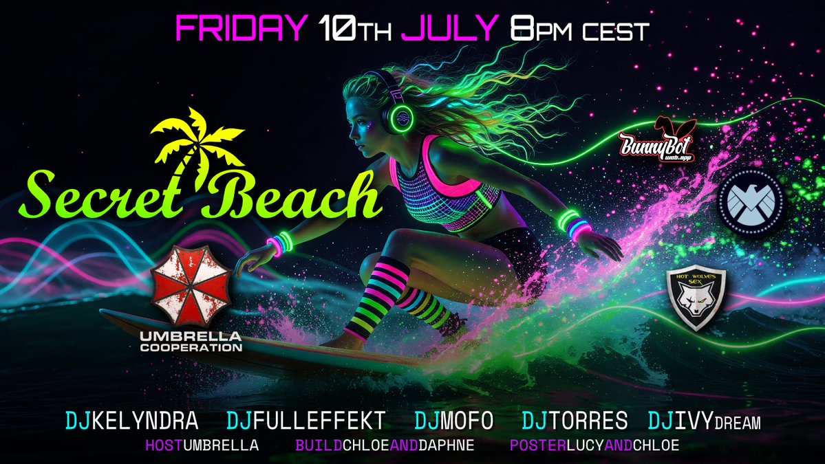 3dxUmbrellaCoop's tweet photo. UMBRELLA™ - SECRET BEACH  

A night by the sea where every beat feels deeper and every moment lasts a little longer 

Friday 10th July - 8 PM

@3dxUmbrellaCoop

@SHIELD_3dx #Underground #Club #TECHNO #HotWolvensSex @3dxchat #Bass #EROTIC #SEX https://t.co/CsCj5pqMuO
