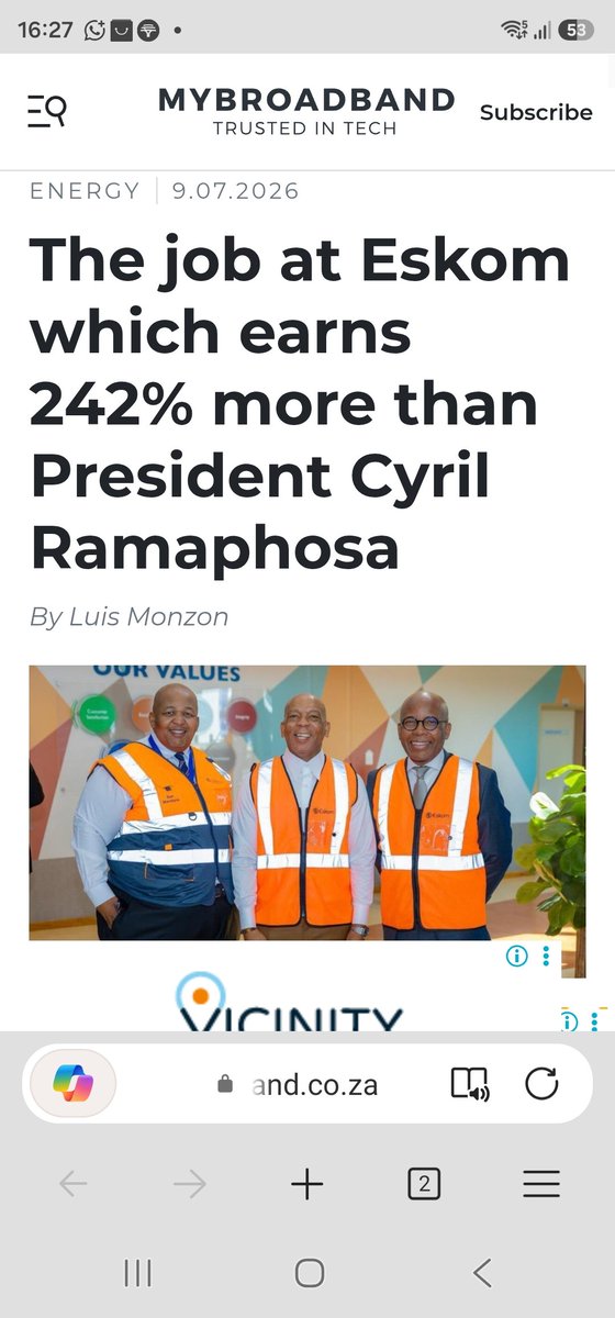 NadiaFerreira85's tweet photo. Despite being in serious financial distress, South Africa’s state-owned power utility, Eskom, increased its chief executive’s salary by nearly R5 million in the 2025 financial year, to R12million. https://t.co/LGJBEwRdwf
