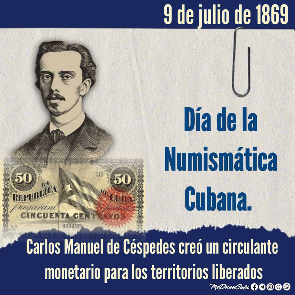ecoi16's tweet photo. #CubaViveEnSuHistoría .Hoy celebramos el Día de la  Numismática  Cubana,en homenaje a Carlos Manuel de Céspedes. @ecoi16 @CubaCubacons #HonorHolguinero #MayaríVencerá https://t.co/nvClYZr3Fo