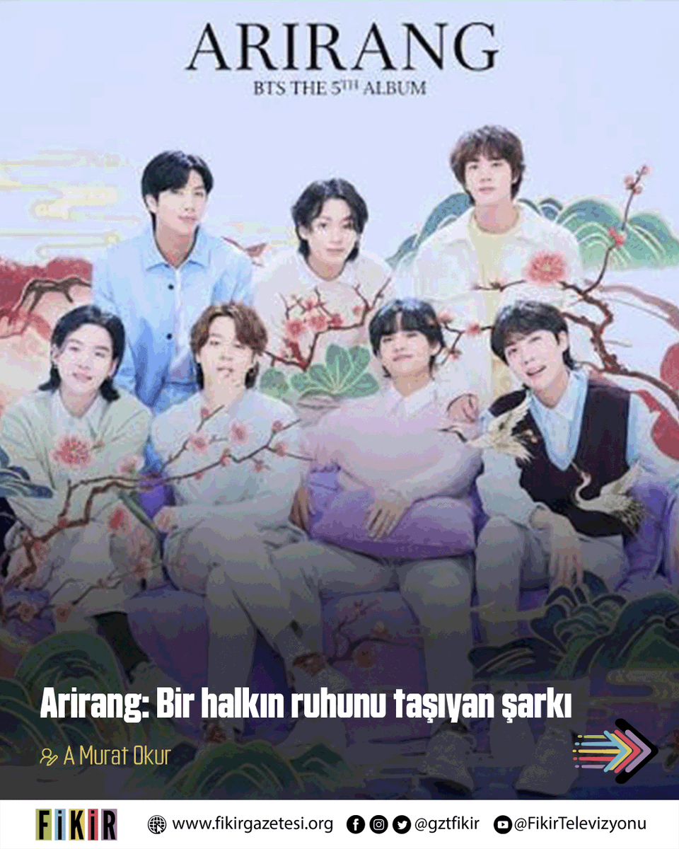 gztfikir's tweet photo. 🇰🇵🇰🇷 BTS’in Arirang albümüyle yeniden görünür olan bu ezgi, bir halk şarkısının ötesinde; Kore’nin sömürgecilik, sürgün, savaş ve bölünme deneyimlerinden geçen ortak hafızasının sesi.

🎶 Arirang, bir halkın susturulamayan çığlığı olarak bugün hâlâ söyleniyor.

https://t.co/jug0RQbrXe