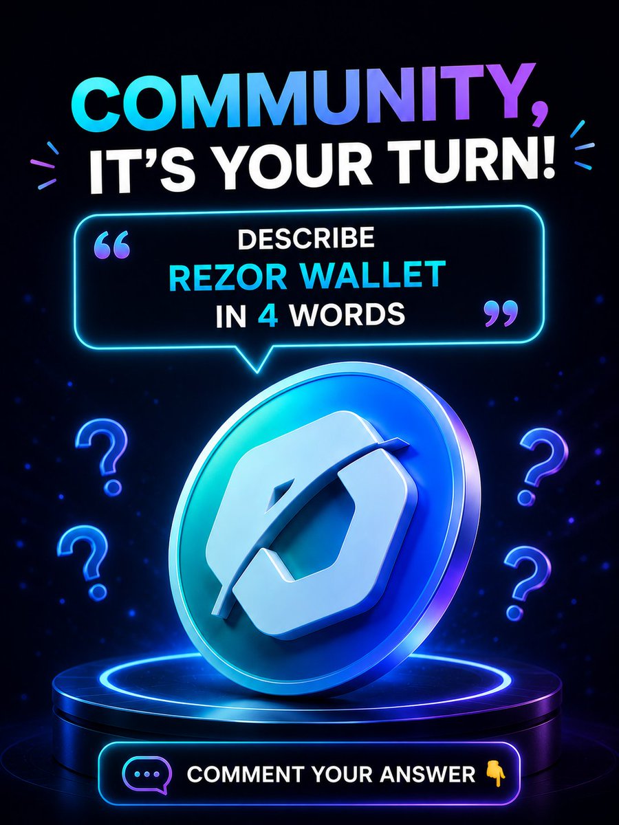 MustStopSouhait's tweet photo. π£οΈ Community, It's Your Turn!
If You Had To Describe Rezor Wallet In Just 4 Words,
What Would They Be? π
There Are No Right Or Wrong Answers. We Just Want To Hear What YOU Think.
#RezorEx #RezorWallet #ReZorBlockchain #RezorSwap #RezorCommunity #CryptoCommunity #Crypto https://t.co/6Csfm6hE9I