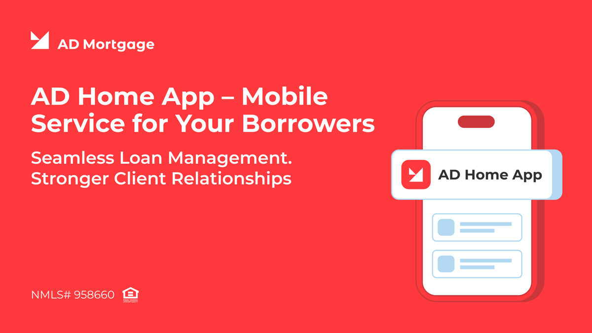 ad_mortgage's tweet photo. The borrower experience before closing sets the tone for future relationships. Keep the music going with the AD Home App – an easy way your clients can manage their AD loan. Anytime. Anywhere. Here's how it helps:  

• Monitor loan progress from a mobile device 
• Create and track mortgage payments on the go 
• Download loan documents securely 
• Access Help center and Al assistant for support 

Leave an impression that leads to more referrals and repeat clients. Learn more in our blog: https://t.co/AOaUTSA8Wm

Find the AD Home App here: 
🔻App Store: https://t.co/dnbgEkyG4w 
🔻Google Play: https://t.co/8dC7dJR12i