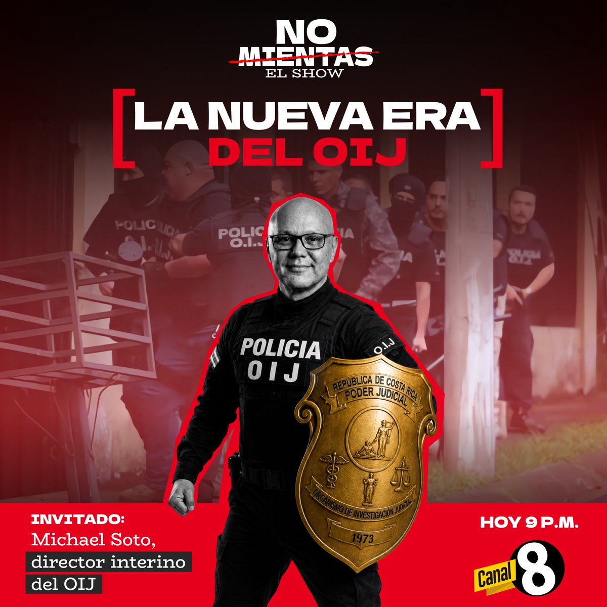 laoctavatvcr's tweet photo. El OIJ entra en una nueva etapa. 🚨

Más crimen organizado, más retos y una pregunta clave: ¿cómo se prepara la investigación judicial para lo que viene?

Hoy hablamos con Michael Soto, director interino del OIJ.

🔥 9 P.M.
📺 Canal 8

#LaOctavaTV #NoMientas #OIJ #CostaRica https://t.co/gRMvekygfW