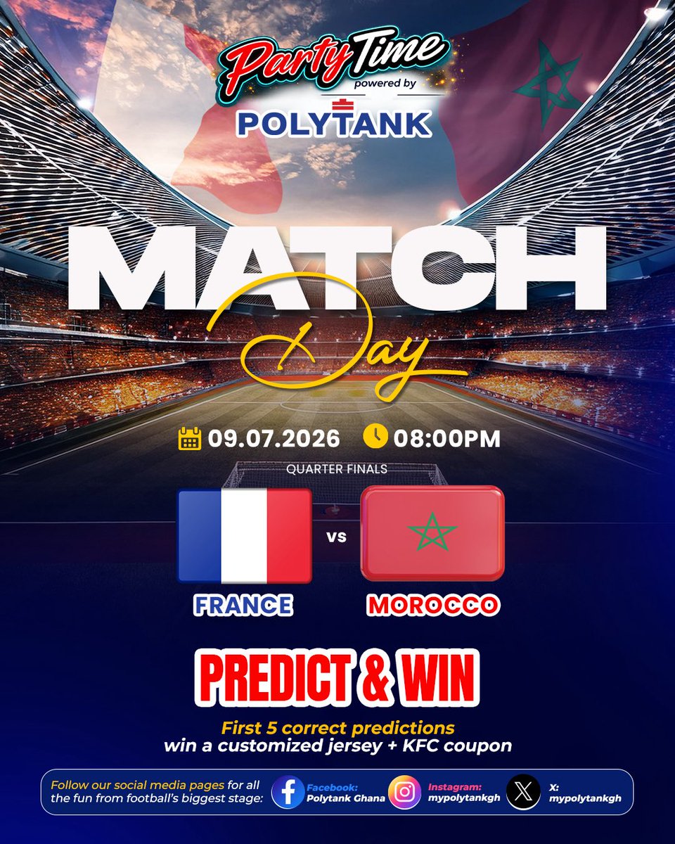 mypolytank's tweet photo. What will today’s scoreboard  say?📺 ⚽

Share your prediction for a chance to win one of our limited-edition Polytank jerseys, Shopping voucher plus a freeee KFC coupon🥰

How to enter:
✅Follow this page to become a fan.

✅ Tag a friend

✅ Like and Share this post https://t.co/vHsOgmDsDs