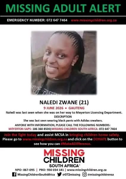BennieSonamzi's tweet photo. She is still missing, please repost until she is found https://t.co/PL1ioxAPbn