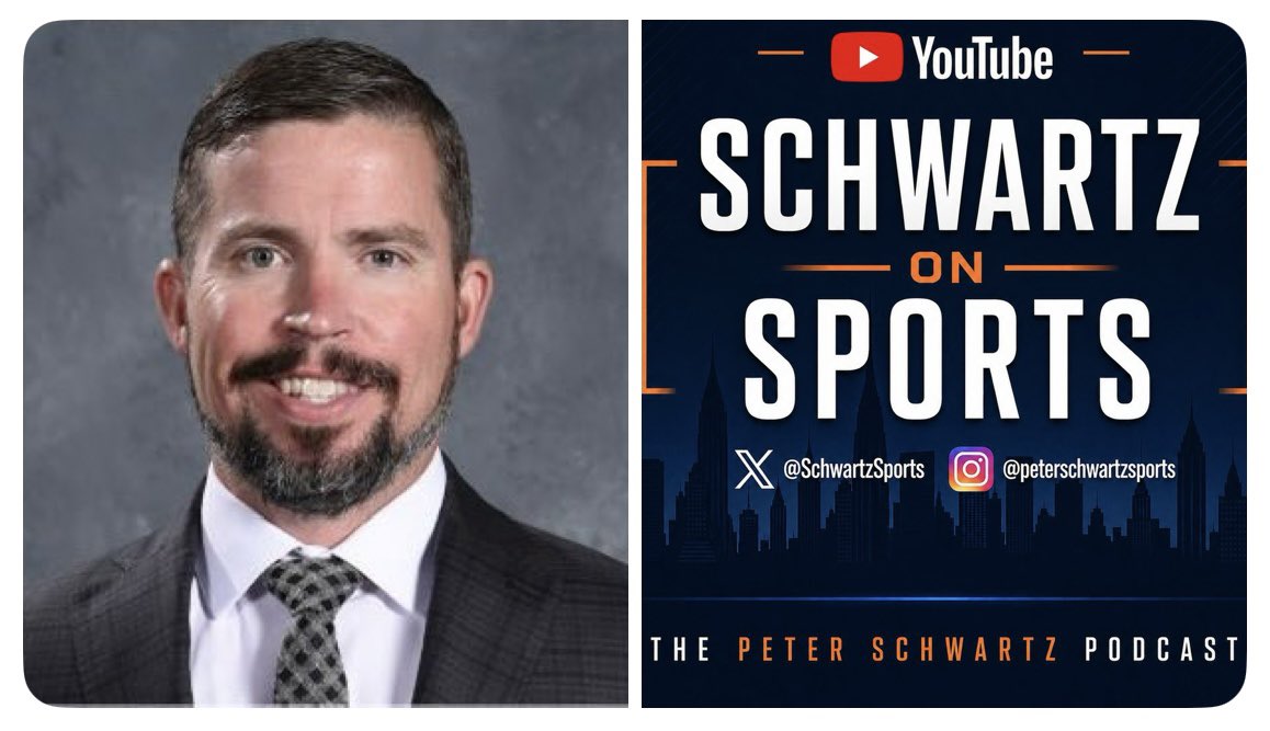 SchwartzSports's tweet photo. On my "Schwartz On Sports" @SchwartzPod podcast, I'm joined by @NYIslanders and @UBSArena President of Business Operations @JustKCheese58 to talk about the fan-driven third jersey design contest. Watch the show on YouTube. #Isles #SchwartzOnSports 🏒

https://t.co/aujYvKxrIs https://t.co/vBMyJjJdZZ