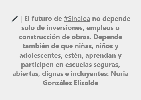 noroestemx's tweet photo. 🖊️ | La principal conclusión a partir del Balance educativo del ciclo escolar 2025-2026 escribe Nuria González Elizalde, de @Mexicanos1oSin, sobre la urgencia en #Sinaloa de crear condiciones para que niñas, niños y adolescentes puedan aprender
🔗 https://t.co/E70Xu4apzq https://t.co/UrEx8Iq2AH