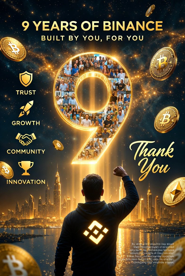 hasan5cff's tweet photo. Binance is more than just an exchange for me. It's my daily platform for learning, trading &amp; earning.

Proud to be part of 9 years of innovation as a regular user.

Happy 9th Anniversary, Binance! 🎉

Built by you. Built with Binance.🥂

#BinanceTurns9 ✨ @binance https://t.co/bGNQhNdFW0