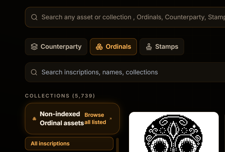 RareBtcAssets's tweet photo. RareBtcAssets just took another big step. 🚀

We now index every inscription on Bitcoin, over 116 million across more than 5,700 collections.

This brings Ordinals, Counterparty assets, and Stamps together in one ecosystem.

Still testing and building. Big things ahead. https://t.co/IoXYYkYTh9