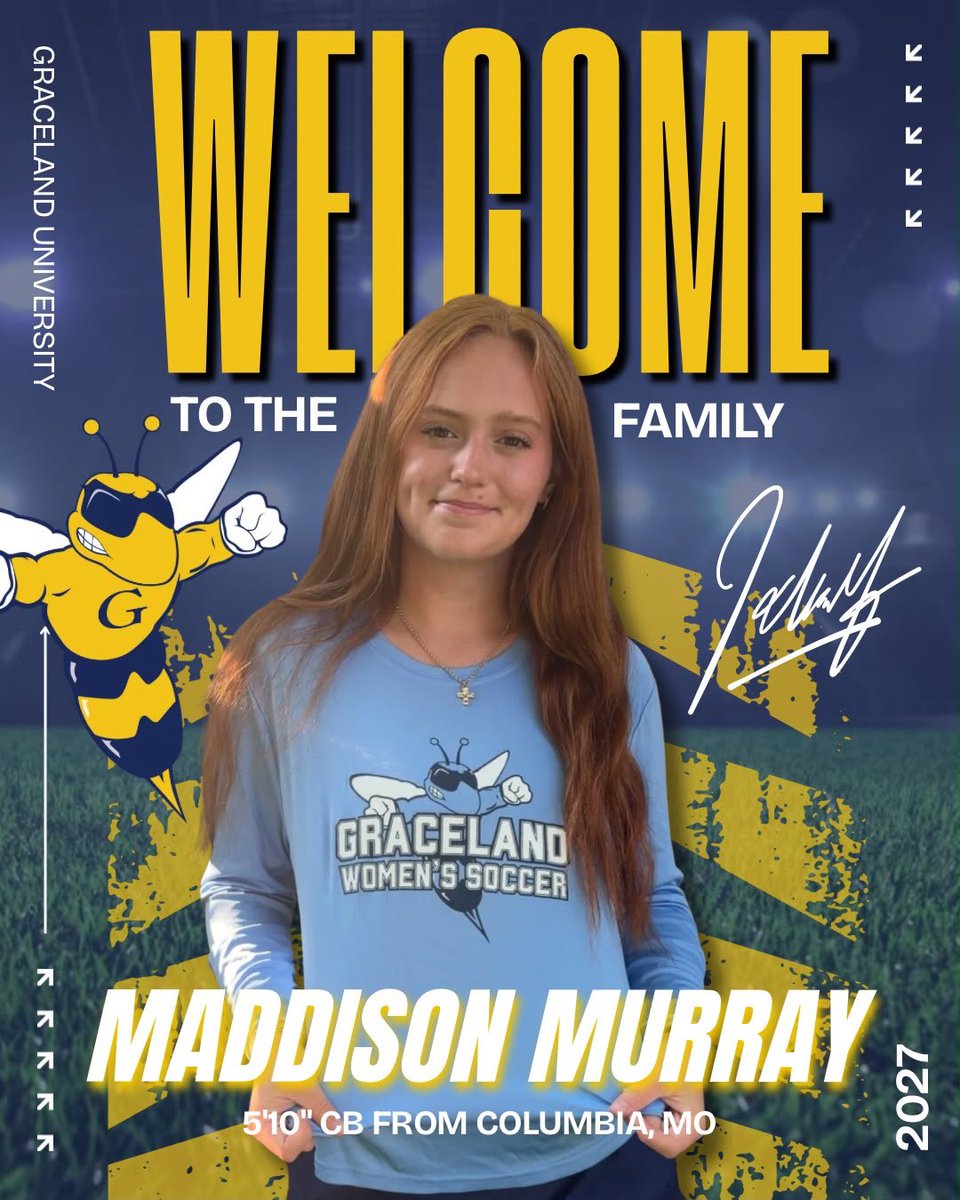Graceland_wsoc's tweet photo. 📢 Commitment Alert 📢 

We are thrilled to announce that Maddison Murray from Columbia, Missouri will be joining us in the fall of 2027! Maddison is a great 5’10” CB from Hickman HS.

Welcome to the Yellowjackets family, Maddison! We can’t wait to have you here 💛💙 https://t.co/Mj6SRabYgP