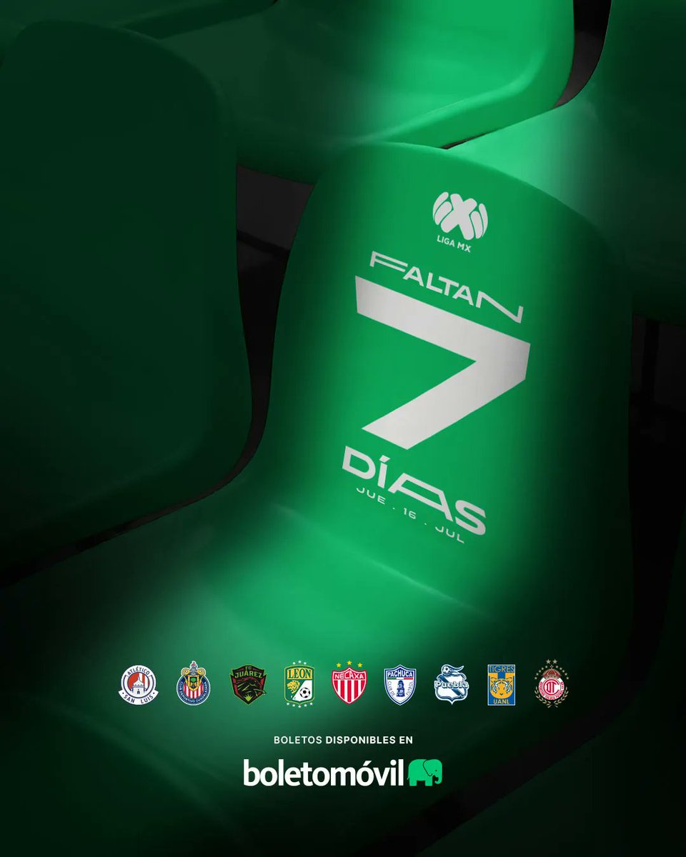 boletomovil's tweet photo. Mood: Esperando que vuelva la @LigaBBVAMX ⚽🔥

Faltan 7 días para seguir disfrutando del fútbol desde la tribuna, así que ve preparando tu jersey y ese “¿vamos al estadio?” que siempre arma el plan

#ViveElMomento y adquiere tus boletos con nosotros🐘💚 https://t.co/jY4uXD5FXY