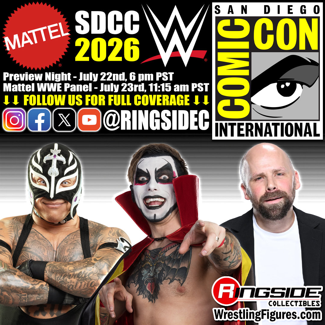 RingsideC's tweet photo. The San Diego Comic Con 2026 @Mattel @WWE Panel has officially been announced 🚨

Under the watchful eye of the very nice, very evil Danhausen, the Mattel WWE Elite Squad presents a panel packed with action figure reveals, exclusive announcements, and WWE Superstar guests.
Featuring Rey Mysterio, Sam Roberts, and surprise appearances, the session may determine whether Mattel has earned Danhausen’s approval—or receives the curse he’s been promising for months.

Follow us for all the #SDCC 2026 wrestling figure coverage!

#RingsideCollectibles #WrestlingFigures #WWEEliteSquad #SDCC2026 #ReyMysterio #Danhausen
