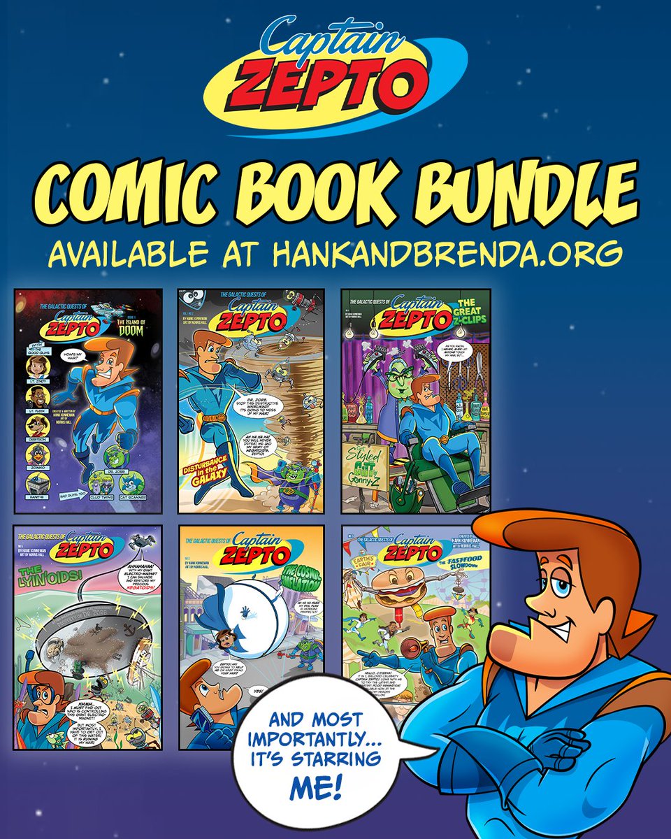 HankKunneman's tweet photo. Looking for the perfect #summer series to read?

Forget boring road trips and ordinary afternoons... Captain Zepto is ready to take you on a galaxy-hopping adventure filled with laughs, mystery, space-age mayhem, and enough cosmic puns to send boredom into a black hole.

Your comic book adventure is waiting at https://t.co/tT4GOD7wx0