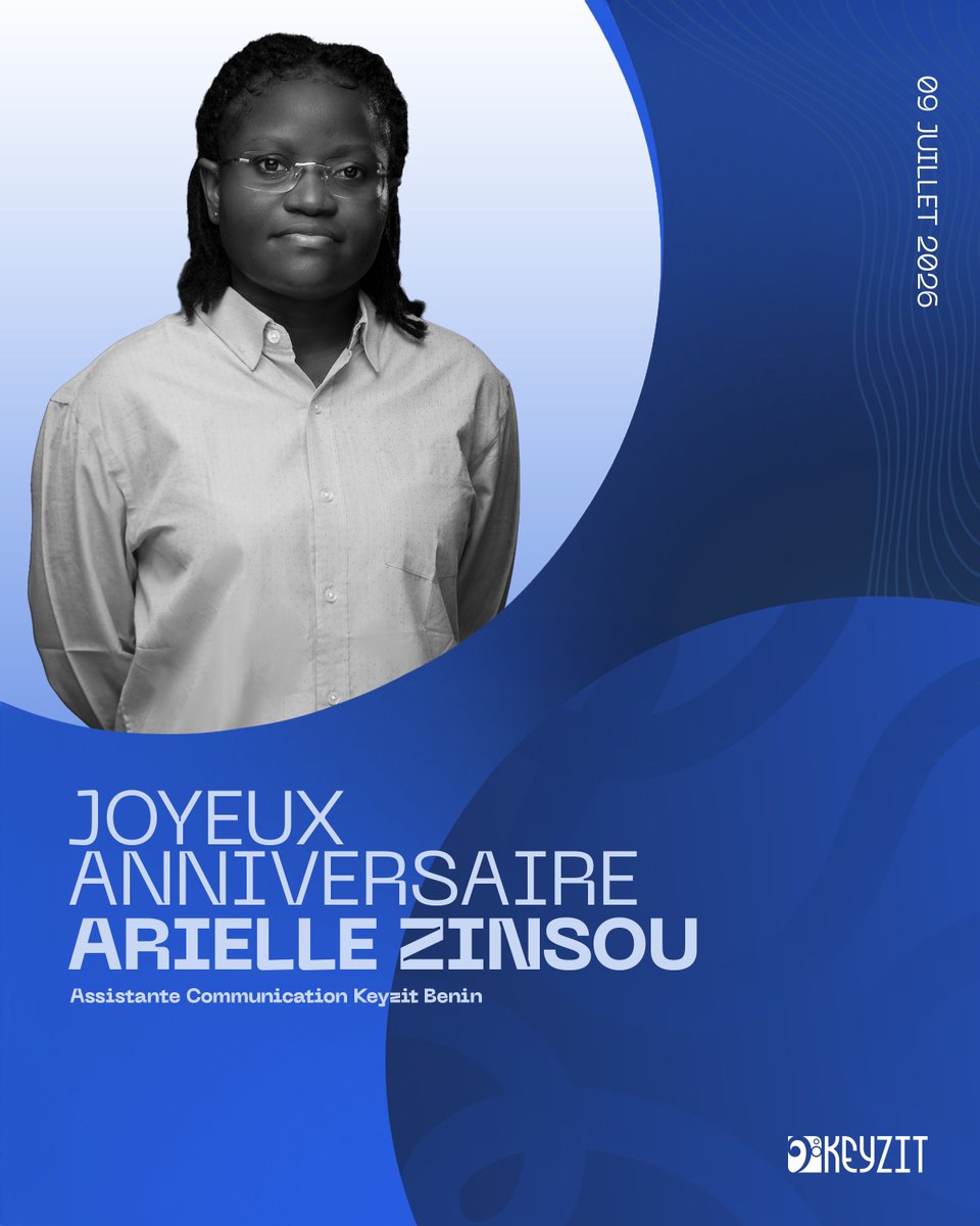 Keyzit_bj's tweet photo. Toute l'équipe de 𝗞𝗘𝗬𝗭𝗜𝗧 𝗕𝗘𝗡𝗜𝗡 souhaite un joyeux anniversaire 🎂 à Mlle Arielle Zinsou, assistante communication de KEYZIT BENIN !

𝗡𝗼𝘂𝘀 𝗹𝘂𝗶 𝘀𝗼𝘂𝗵𝗮𝗶𝘁𝗼𝗻𝘀 𝗹𝗲𝘀 𝘃œ𝘂𝘅 𝗱𝗲 𝘀𝗮𝗻𝘁𝗲́ 𝗲𝘁 𝗱𝗲 𝗽𝗿𝗼𝘀𝗽𝗲́𝗿𝗶𝘁𝗲́ !  🎊 

#KeyzitBenin #AfricanMajor https://t.co/fzs6gHrCz9