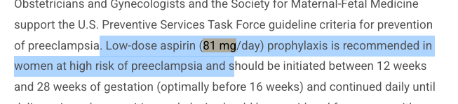 RhenalsMedint's tweet photo. Dato curioso: 
Algunas vez has estado leyendo cardiologia/ginecologia y te has encontrado que las guias recomiendan aspirina a dosis bajas de "81 mg/dia"? 

La respuesta a esto no es tan tecnica como un "RCT  doble ciego multicentrico" sino mas bien una cuestión historica. https://t.co/BZVhqkJBQd