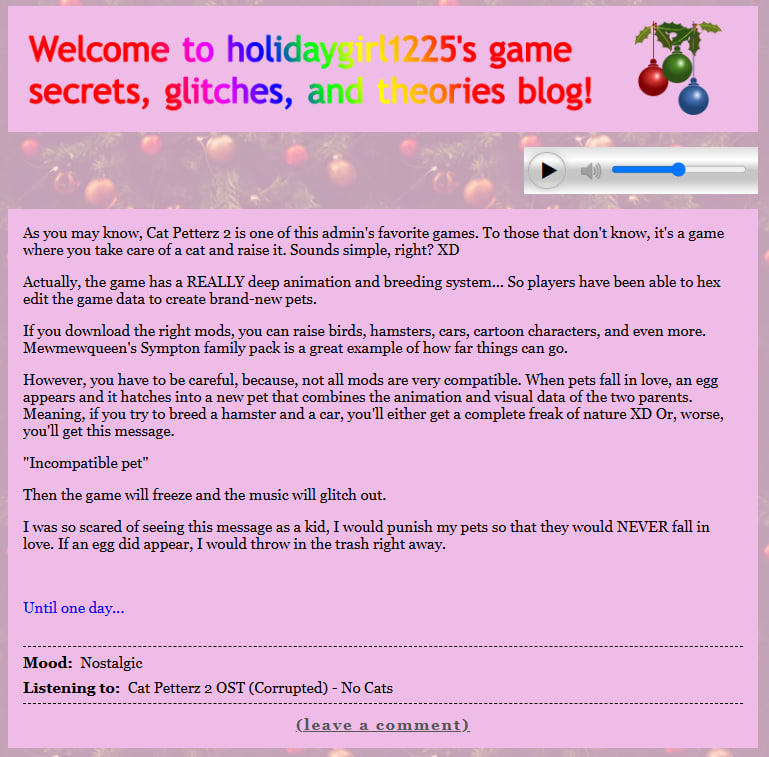ell1emia's tweet photo. @JoanJoss_ @HanleyFinnegan @pawelfxkulkid also if i remember right, it came from noelle's blog about a game called cat petterz https://t.co/Y0GjyrnGXv