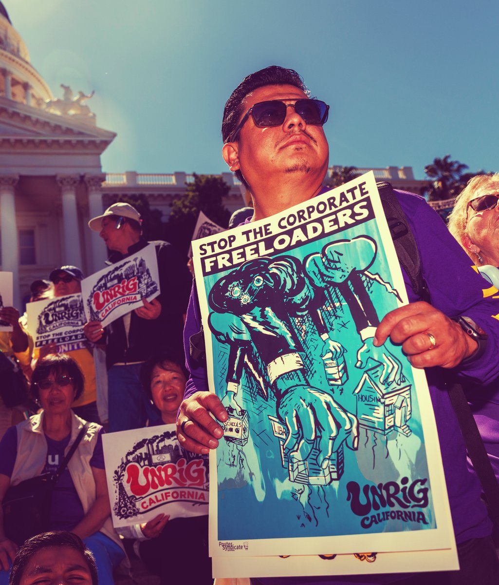 seiucalifornia's tweet photo. 50+ organizations. Thousands of workers. And the courage of @CAgovernor, Pro Tem Limón, Speaker Rivas, and Budget Chairs Laird & Gabriel. One goal: making the largest corporations pay their fair share when their workers rely on Medi-Cal. The freeride's days are numbered. #UnRigCA #SB177