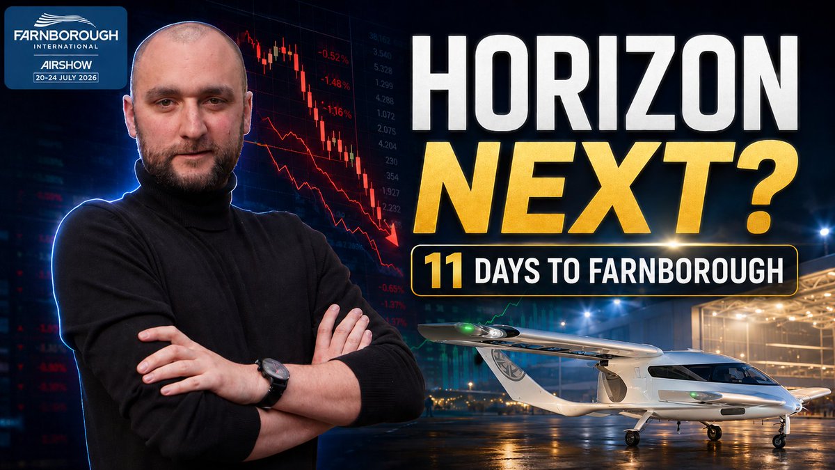 eVTOLHUB's tweet photo. 11 days to Farnborough.
The wider eVTOL market is still drifting sideways/down, but Horizon Aircraft $HOVR could be one to watch now.
Recent news with $BETA, the Marshall connection, earnings next week, and Farnborough all lining up.
Going live to discuss the setup.
https://t.co/iFS1vxhjIb
#eVTOL #Farnborough #HOVR @MartynInvestor @sensei_live_